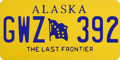 AK license plate GWZ392