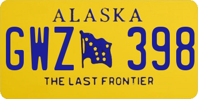 AK license plate GWZ398