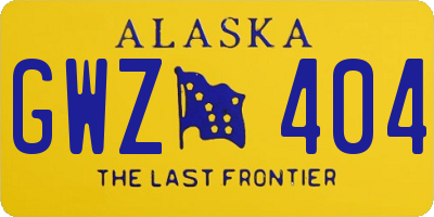 AK license plate GWZ404