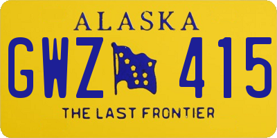 AK license plate GWZ415