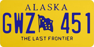 AK license plate GWZ451