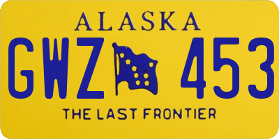 AK license plate GWZ453