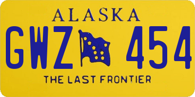 AK license plate GWZ454