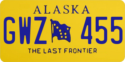 AK license plate GWZ455