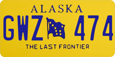 AK license plate GWZ474