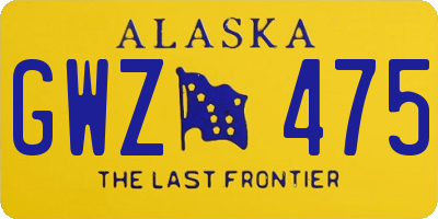 AK license plate GWZ475