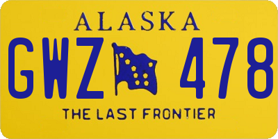 AK license plate GWZ478