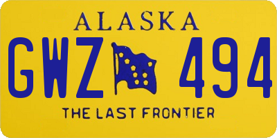 AK license plate GWZ494