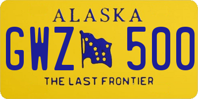 AK license plate GWZ500