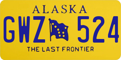 AK license plate GWZ524