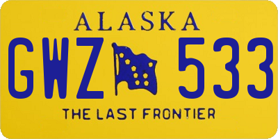 AK license plate GWZ533