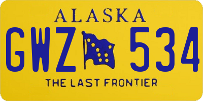 AK license plate GWZ534