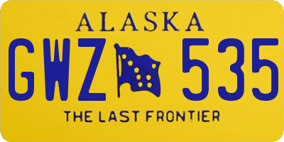 AK license plate GWZ535