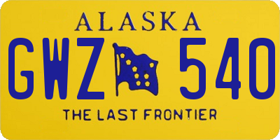 AK license plate GWZ540