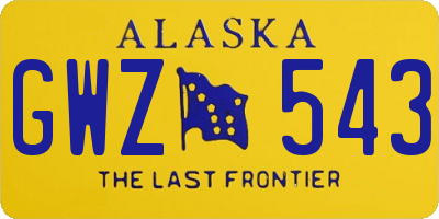 AK license plate GWZ543