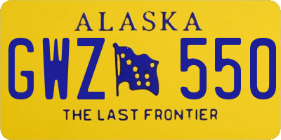 AK license plate GWZ550