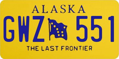 AK license plate GWZ551