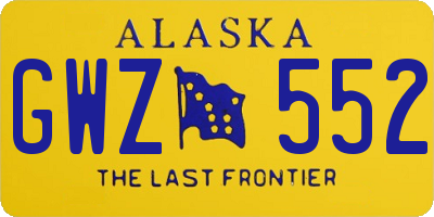 AK license plate GWZ552