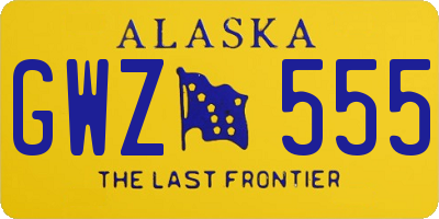 AK license plate GWZ555