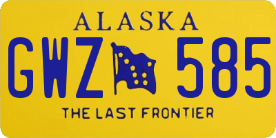 AK license plate GWZ585