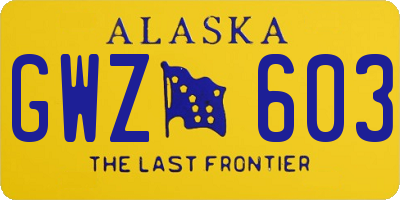 AK license plate GWZ603