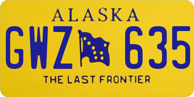 AK license plate GWZ635