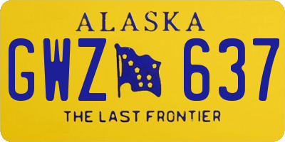 AK license plate GWZ637