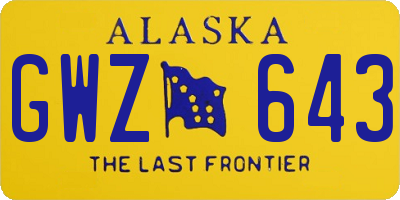 AK license plate GWZ643