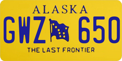 AK license plate GWZ650