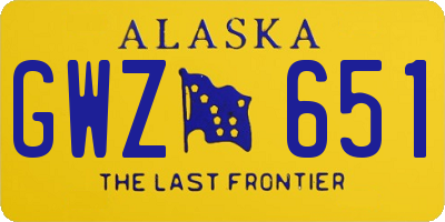 AK license plate GWZ651