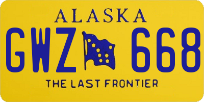 AK license plate GWZ668