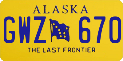 AK license plate GWZ670