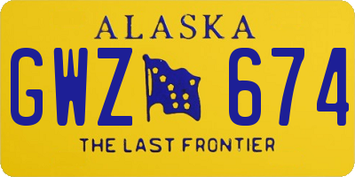 AK license plate GWZ674