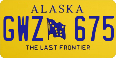 AK license plate GWZ675