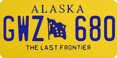 AK license plate GWZ680