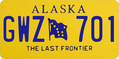 AK license plate GWZ701