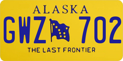 AK license plate GWZ702