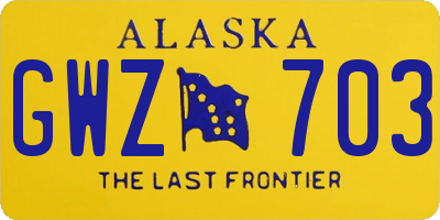 AK license plate GWZ703