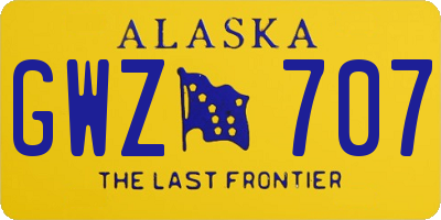 AK license plate GWZ707