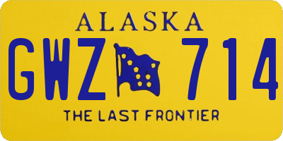 AK license plate GWZ714