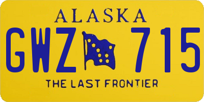 AK license plate GWZ715