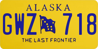 AK license plate GWZ718