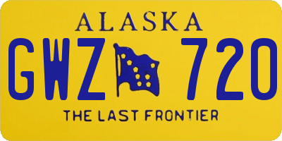 AK license plate GWZ720