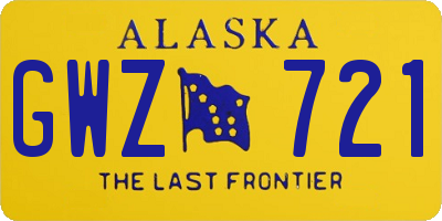 AK license plate GWZ721