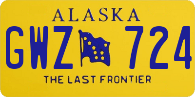 AK license plate GWZ724