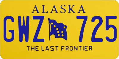 AK license plate GWZ725