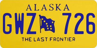 AK license plate GWZ726