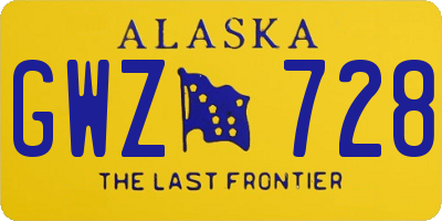 AK license plate GWZ728