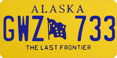 AK license plate GWZ733