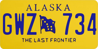 AK license plate GWZ734